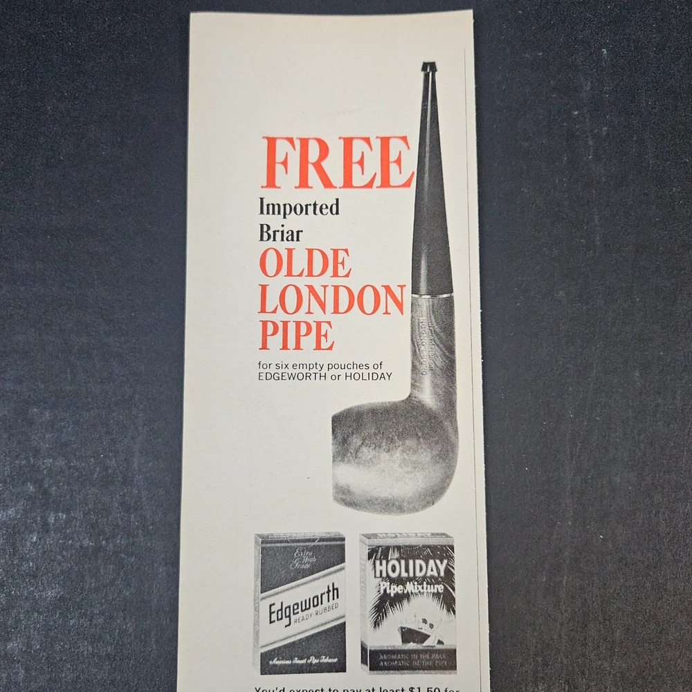 1966 Larus & Brother Edgeworth Holiday Pipe Tobacco Vintage Print Ad Richmond VA